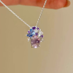 Amethyst & Sapphire Floral Cubic Zirconia Jewelry Set