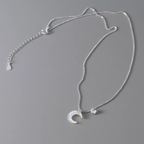 S925 Sterling Silver Mother-of-Pearl Moon Pendant Necklace