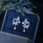 Blue Butterfly Zircon Earrings