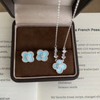 Turquoise Clover Jewelry Set