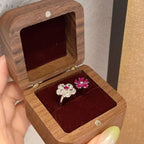 Camellia Flower CZ Ring