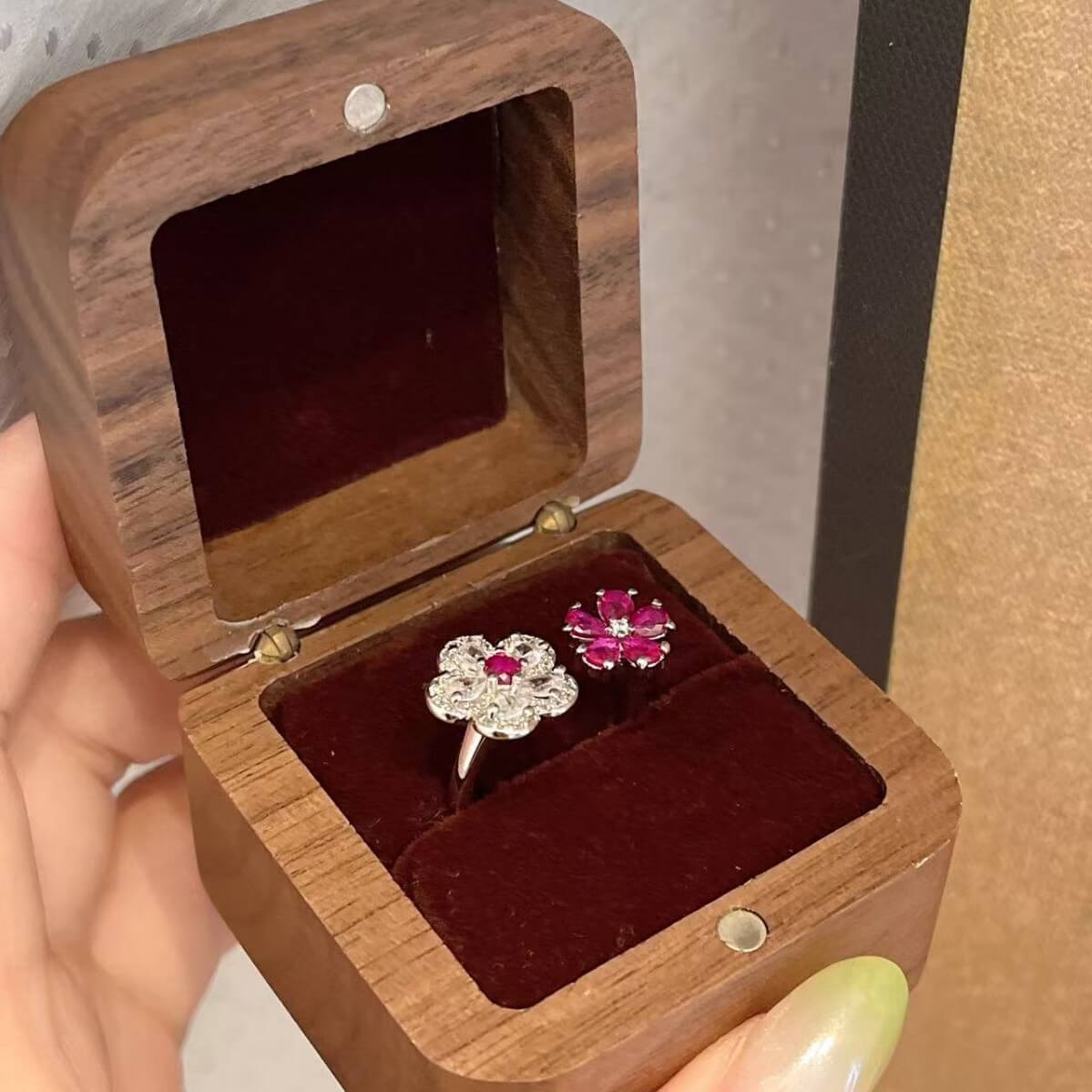 Camellia Flower CZ Ring
