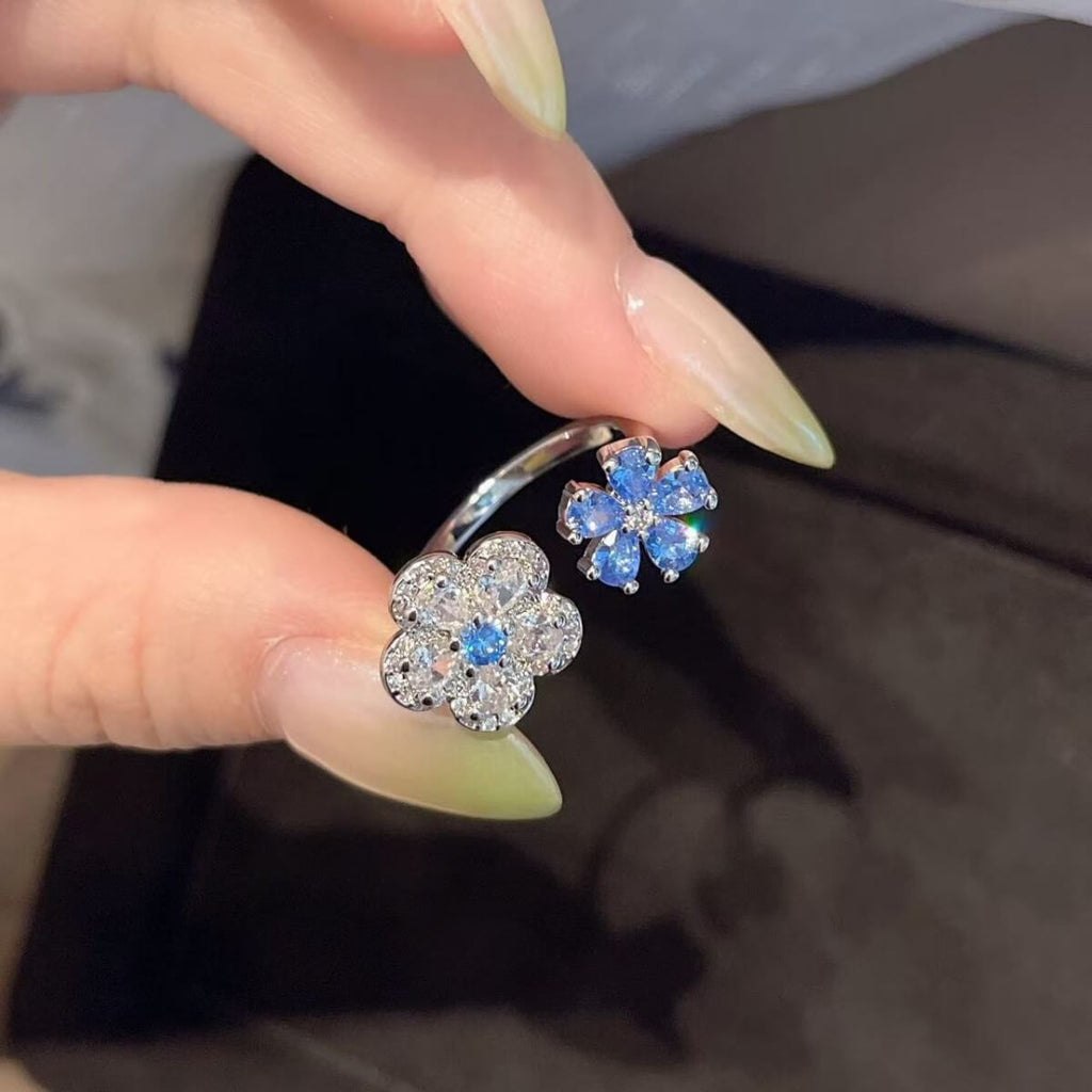 Camellia Flower CZ Ring
