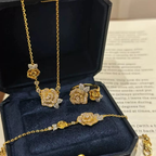 Rose Cubic Zirconia Jewelry Set