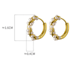 S925 Silver Twisted Pearl Hoop Earrings